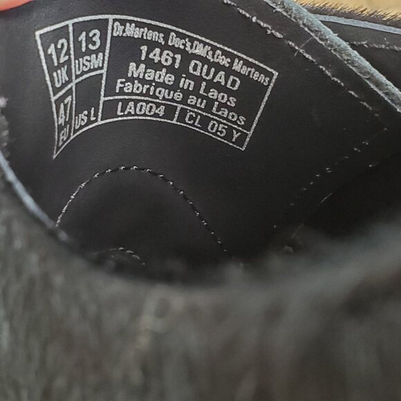 Dr Martens 1461 Quad Calf Hair Mens Size 13 Derby Oxford Shoes Leather Black NEW - Picture 8 of 8